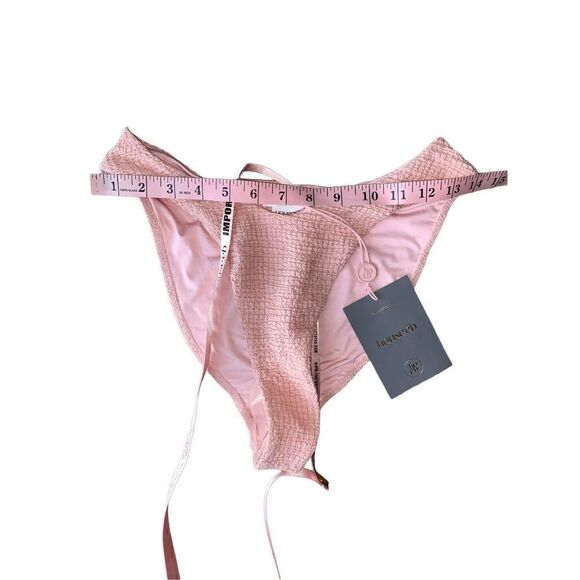 House of CB Antilla Crinkled Brief Bikini Bottom in Color Blush size M - Picture 6 of 11